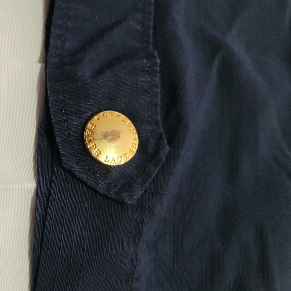 Ralph Lauren Belted Linen Pant in Lauren Navy - Size 6P High Rise - Picture 6 of 7